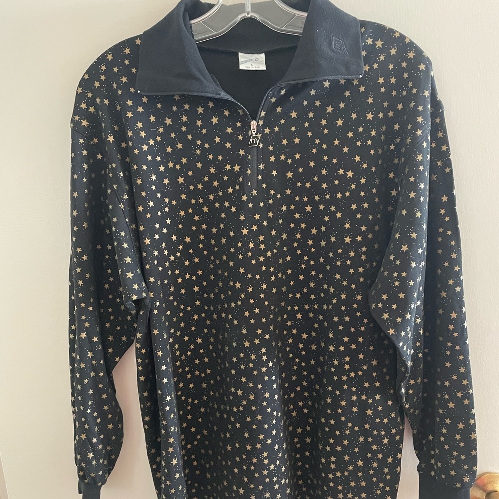 Black Zip-Up with Gold Stars
